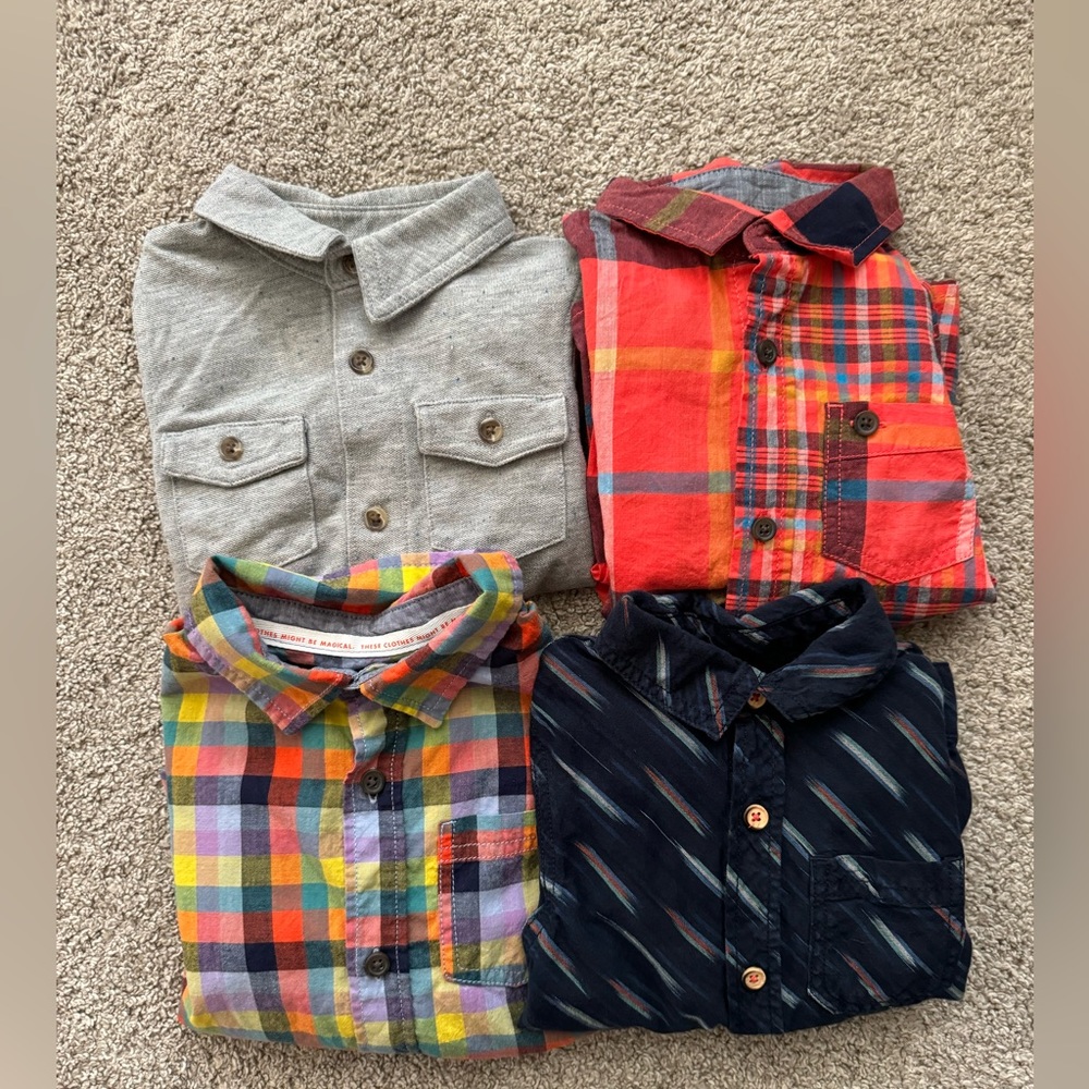 Bundle of 4 3-4T Boys Button Down Shirts